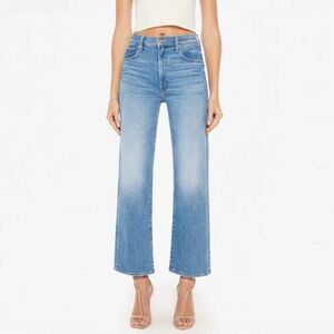 MOTHER The Rambler Zip Flood Jeans Out of the Blue NWT Size 25